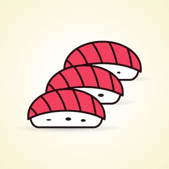 Imagem de ícone de sushi plano simples como uma comida japonesa popular