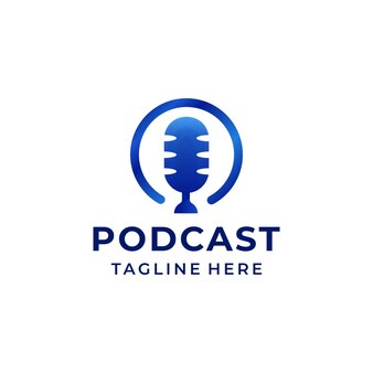 Imagem vetorial de logotipo gradiente de podcast