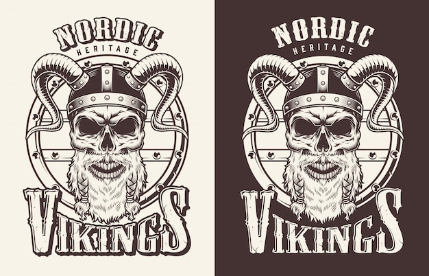 Impressão de camiseta com cabeça viking