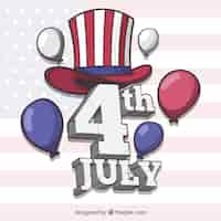Vetor grátis independence day of 4th of julho fundo