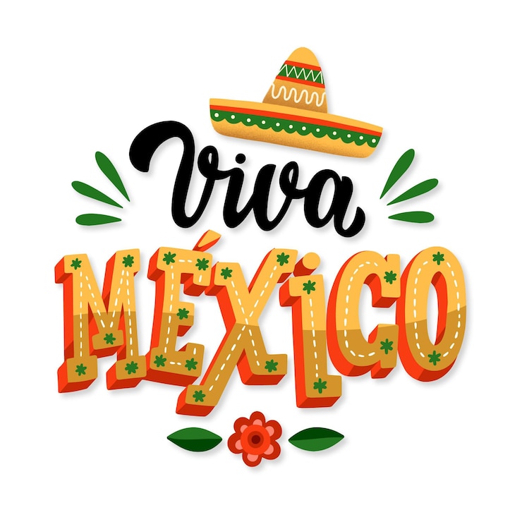 Vetor grátis independencia de méxico - letras