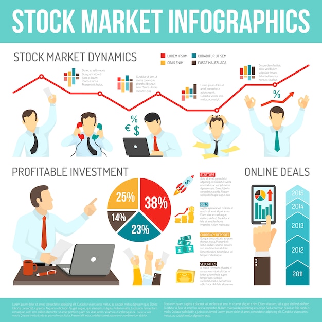 Vetor grátis infografia do mercado de ações