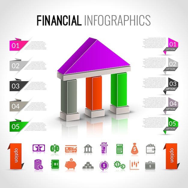 Vetor grátis infografia financeira do banco