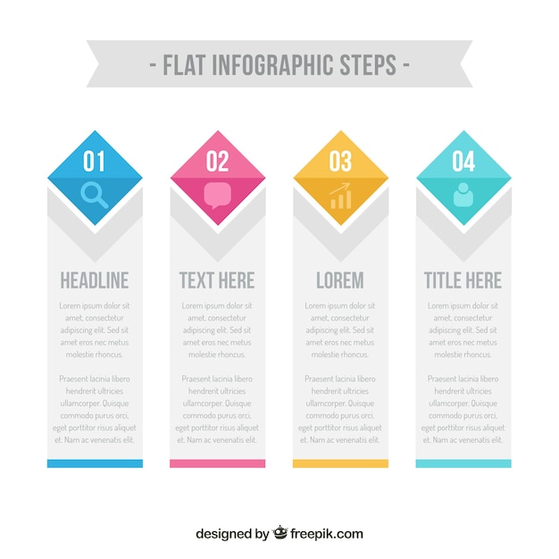 Vetor grátis infográfico colorido com design plano