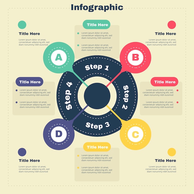 Vetor grátis infográfico com design de cores retrô