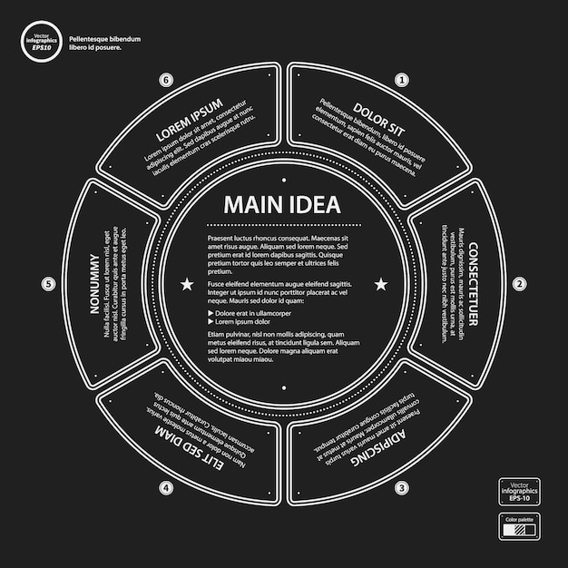 Vetor grátis infográfico com forma arredondada