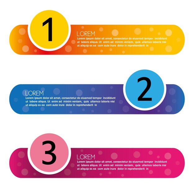 Vetor grátis infográfico com passos de design multicolor