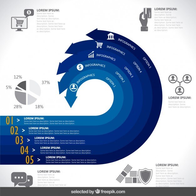 Vetor grátis infográfico com setas azuis