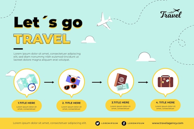 Vetor grátis infográfico de agência de viagens desenhado à mão