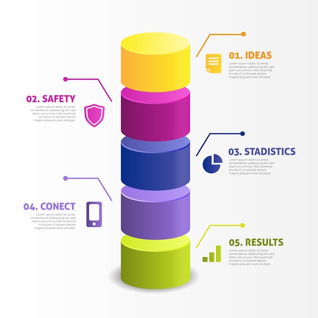 Infográfico de barras 3d