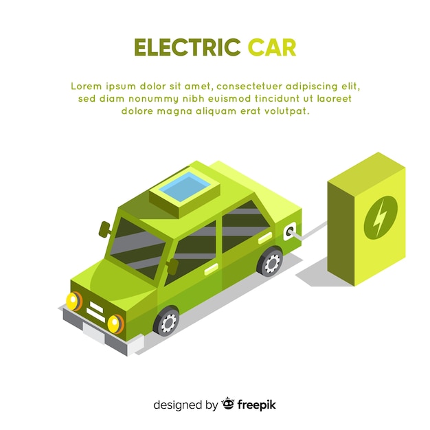 Vetor grátis infográfico de carro elétrico