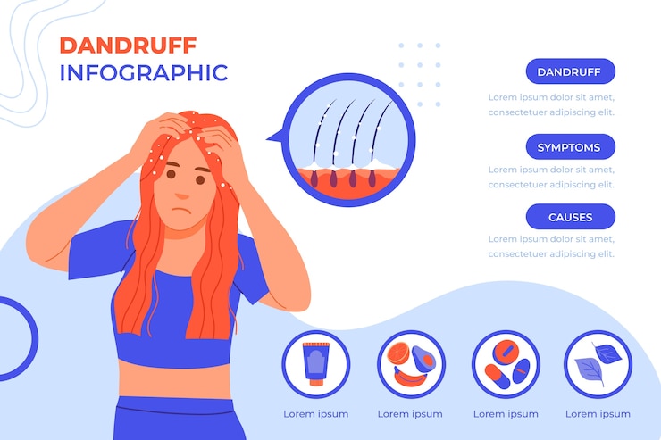Vetor grátis infográfico de caspa desenhado à mão