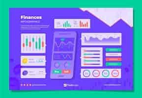 Vetor grátis infográfico de conceito de finanças de design plano