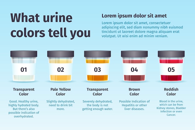 Infográfico de cor de urina gradiente