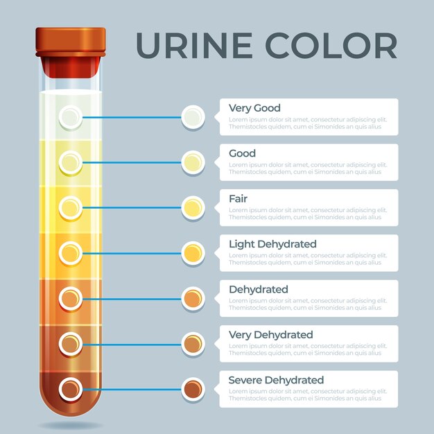 Infográfico de cor de urina gradiente