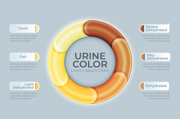 Infográfico de cor de urina gradiente