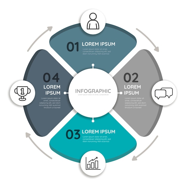 Infográfico de diagrama circular plano