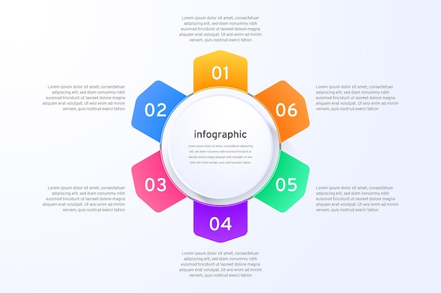 Infográfico de diagrama circular realista