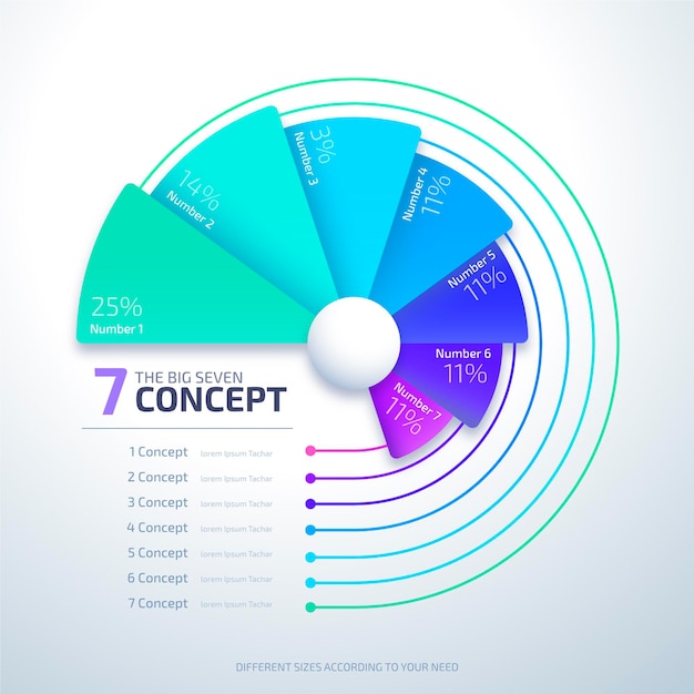 Vetor grátis infográfico de diagrama circular realista