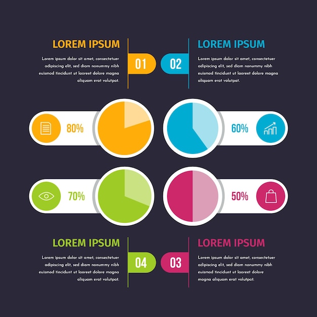 Infográfico de diagramas de bola de harvey de design plano