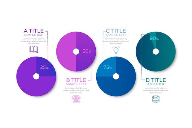 Infográfico de diagramas de bola harvey gradiente