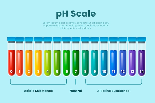 Vetor grátis infográfico de escala de ph gradiente