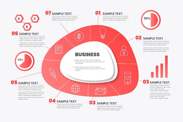 Vetor grátis infográfico de forma abstrata gradiente