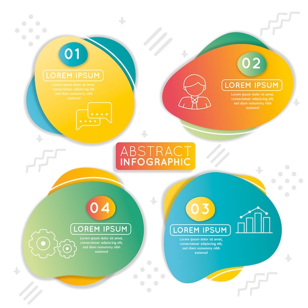 Infográfico de forma abstrata gradiente