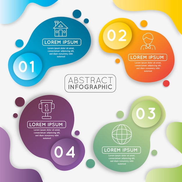 Infográfico de forma abstrata gradiente