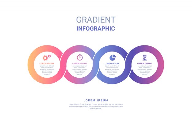 Vetor grátis infográfico de gradiente com etapas