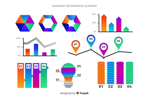 Vetor grátis infográfico de gradiente de negócios