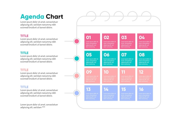 Vetor grátis infográfico de gráfico colorido agenda