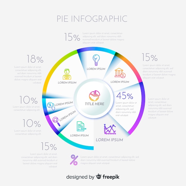 Vetor grátis infográfico de gráfico de pizza