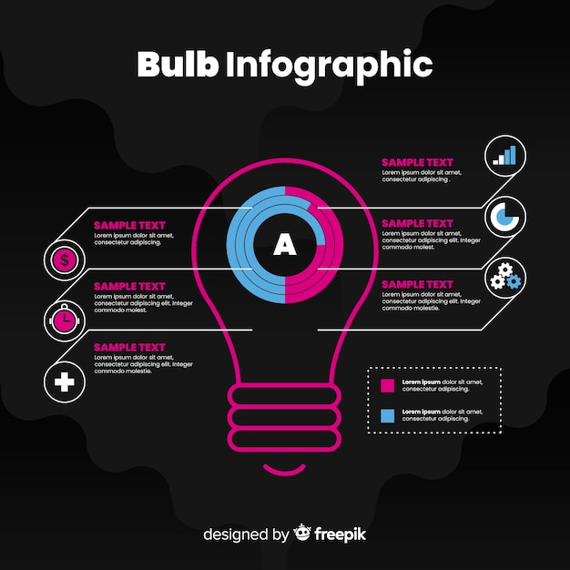 Vetor grátis infográfico de lâmpada