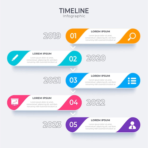 Vetor grátis infográfico de linha do tempo plana