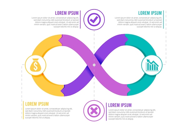 Vetor grátis infográfico de loop infinito