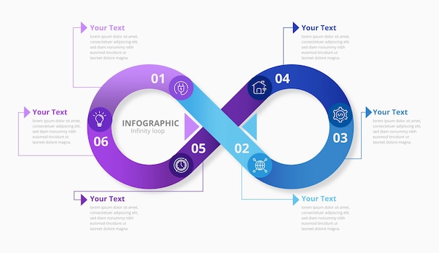 Vetor grátis infográfico de loop infinito