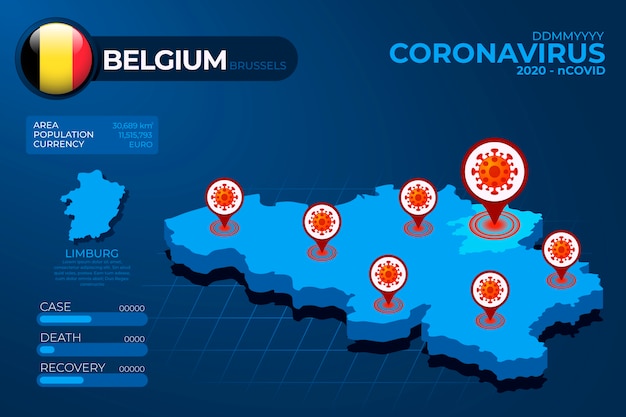 Infográfico de mapa de país de coronavírus