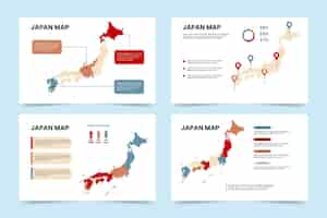 Vetor grátis infográfico de mapa do japão plano