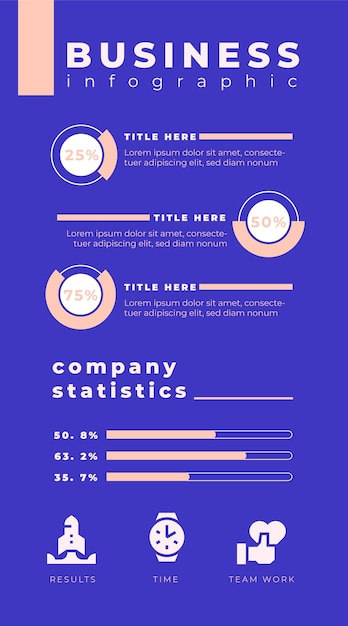 Vetor grátis infográfico de negócios azul