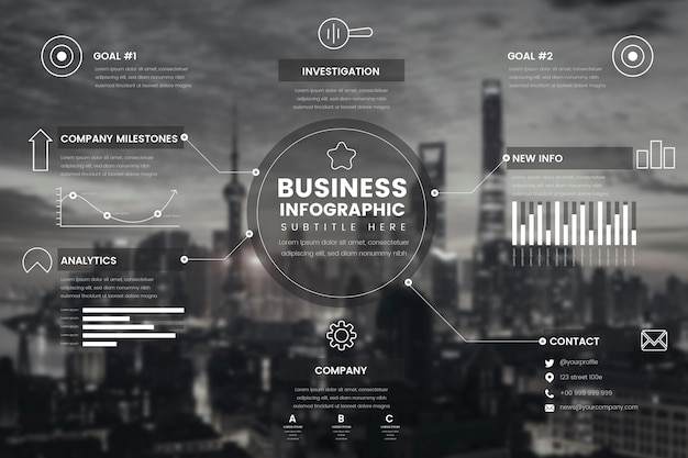 Vetor grátis infográfico de negócios com foto