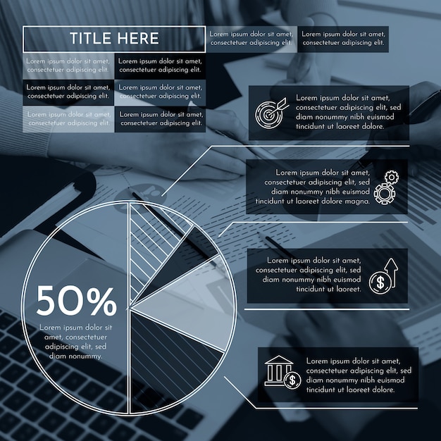 Vetor grátis infográfico de negócios com foto