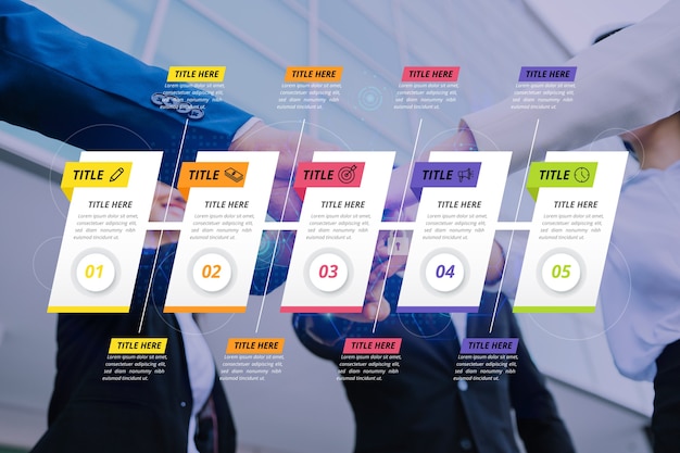 Vetor grátis infográfico de negócios com foto