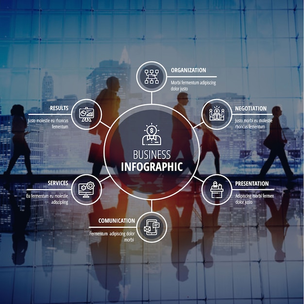 Infográfico de negócios com imagem