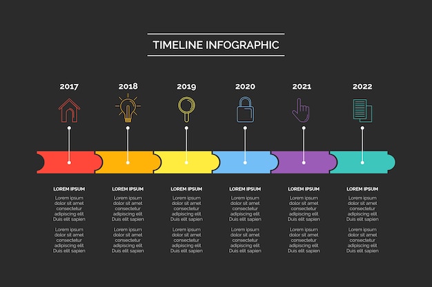 Vetor grátis infográfico de negócios da linha do tempo