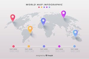Infográfico de negócios de mapa mundo