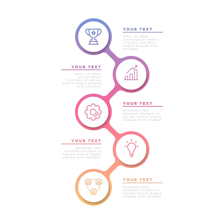 Vetor grátis infográfico de negócios em gradiente