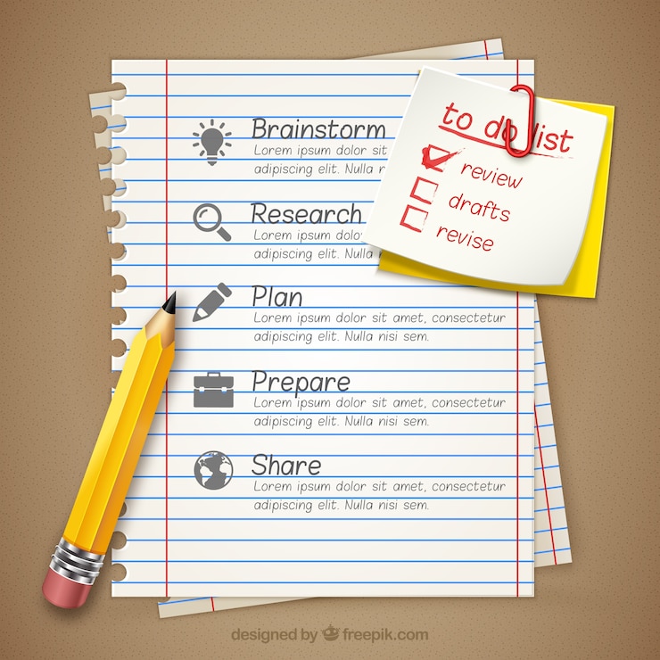 Vetor grátis infográfico de negócios em um caderno