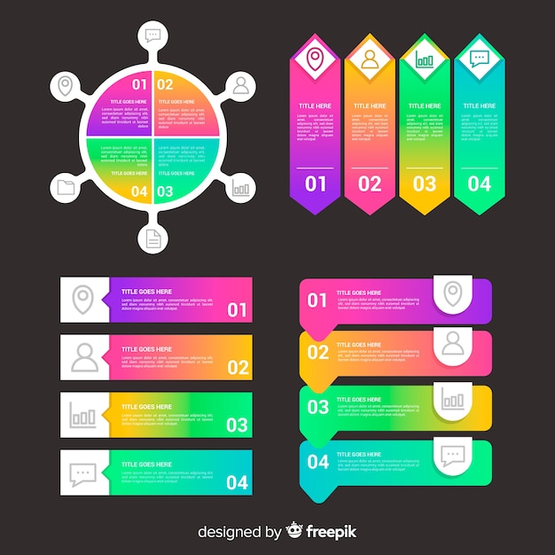 Vetor grátis infográfico de negócios gradiente