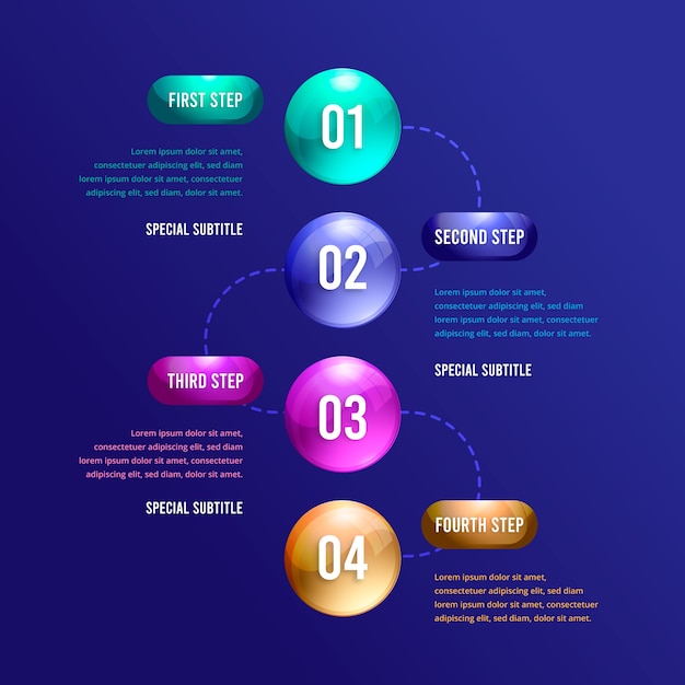 Infográfico de negócios lustroso 3d